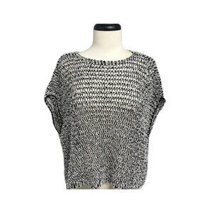 Eileen Fisher Open Knit Sweater Womens S Boxy Oversized Sleeveless Cotton Blend